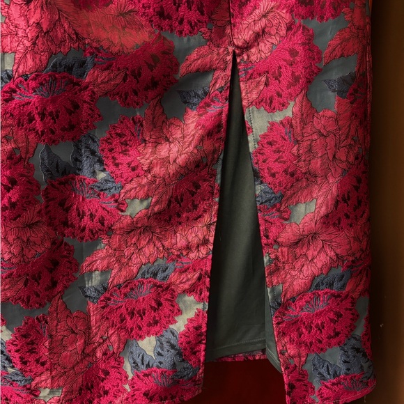 NWT Lulus Jaquard Floral Dress Size L - Picture 3 of 5